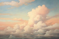 Sky landscape painting outdoors. AI generated Image by rawpixel.