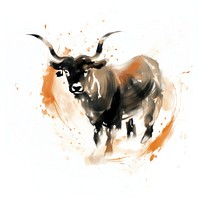 Cow chinese zodiac livestock painting mammal. AI generated Image by rawpixel.