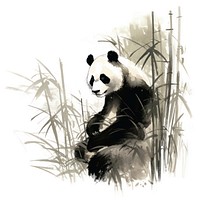Panda and bamboo wildlife animal mammal. AI generated Image by rawpixel.