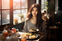 Korean female brunch food restaurant. AI generated Image by rawpixel.