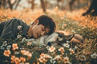 Korean man dog animal mammal. AI generated Image by rawpixel.