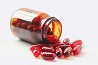 Pill bottle capsule white background antioxidant. AI generated Image by rawpixel.