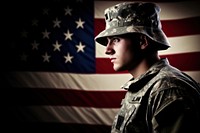 American soldier military adult flag. AI generated Image by rawpixel.