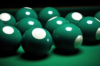 Billiard balls in a green pool table billiards sports billiard ball. AI generated Image by rawpixel.