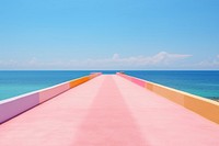 Colorful road by the sea outdoors horizon nature. AI generated Image by rawpixel.