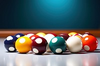 Close-up of balls on pool table sports eight-ball relaxation. AI generated Image by rawpixel.