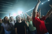Group of people having fun at music concert adult entertainment togetherness. AI generated Image by rawpixel.
