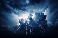 Sky with thunder thunderstorm lightning outdoors. AI generated Image by rawpixel.