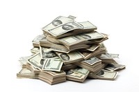 Stack of money backgrounds dollar white background. AI generated Image by rawpixel.