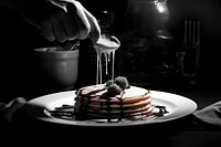 Breakfast pancake plate table. AI generated Image by rawpixel.
