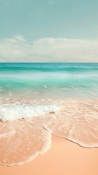 White beach and calm sea outdoors horizon nature. 