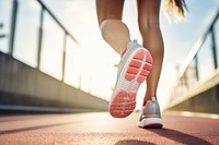 Running during sunny day shoe footwear outdoors. AI generated Image by rawpixel.