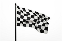 Black and white checkered flag wind white background patriotism. 