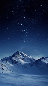 A snow mountain and night sky background landscape outdoors nature. AI generated Image by rawpixel.
