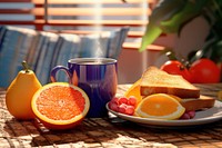 Breakfast fruit grapefruit breakfast. AI generated Image by rawpixel.