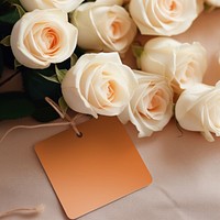 Flower bouquet card label