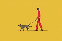 A man walking dog animal mammal adult. AI generated Image by rawpixel.
