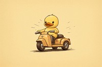 Duck on motorcycle vehicle drawing wheel. AI generated Image by rawpixel.