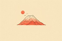 Fuji mountain volcano drawing nature. AI generated Image by rawpixel.