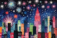 Firework cityscape fireworks architecture. AI generated Image by rawpixel.