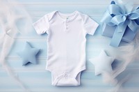 Babyshower t-shirt white blue. AI generated Image by rawpixel.