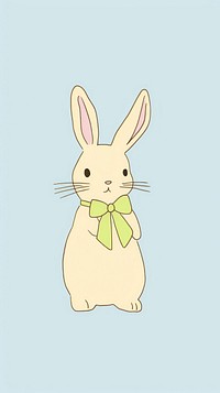 Rabbit wearing bow tie cartoon animal mammal. AI generated Image by rawpixel.