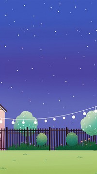 Backyard at night time outdoors cartoon plant. AI generated Image by rawpixel.