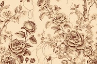Roses wallpaper pattern drawing. AI generated Image by rawpixel.