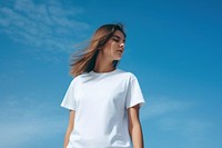 Girl t-shirt sleeve white. AI generated Image by rawpixel.