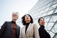 Three diverse business people glasses adult coat. AI generated Image by rawpixel.