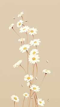 Daisy flowers cute wallpaper plant petal inflorescence. AI generated Image by rawpixel.