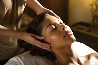 Head massage adult woman spa. AI generated Image by rawpixel.