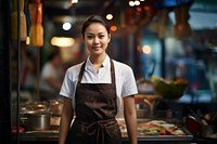 Thai woman chef apron food entrepreneur. AI generated Image by rawpixel.