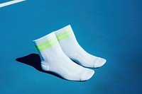 White socks tennis green blue. AI generated Image by rawpixel.