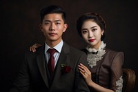 Vietnamese couple portrait clothing jewelry. AI generated Image by rawpixel.