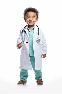 Baby playing a doctor child white background stethoscope. AI generated Image by rawpixel.