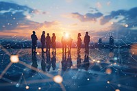 Global business meeting outdoors sky togetherness. AI generated Image by rawpixel.