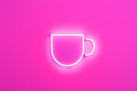 Pastel neon coffee cup purple light mug. AI generated Image by rawpixel.