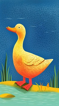 Yellow duck animal bird beak. AI generated Image by rawpixel.