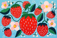 Strawberry pattern painting cartoon. AI generated Image by rawpixel.