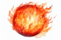 Fire sphere white background explosion. AI generated Image by rawpixel.