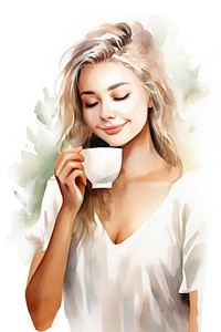 Coffee mug portrait smelling. AI generated Image by rawpixel.