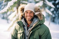 Man smiling jacket winter. AI generated Image by rawpixel.