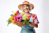 Middle age woman flower gardening smiling. AI generated Image by rawpixel.