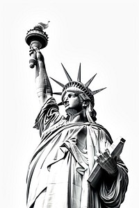 New york statue sculpture drawing. AI generated Image by rawpixel.