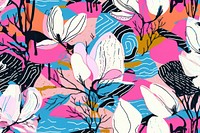 Vibrant magnolia pattern graphics art backgrounds. AI generated Image by rawpixel.