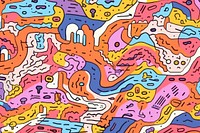 Vibrant doodle pattern abstract drawing sketch. AI generated Image by rawpixel.
