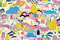 Vibrant doodle pattern abstract drawing art. AI generated Image by rawpixel.