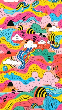 Vibrant doodle pattern abstract graphics drawing. AI generated Image by rawpixel.