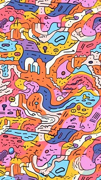 Vibrant doodle pattern abstract cartoon backgrounds. AI generated Image by rawpixel.